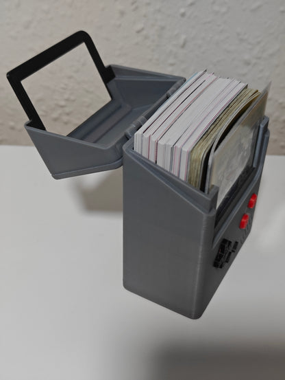 GAMEBOY STYLE TRADING CARD DECK BOX FULLY CUSTOMIZABLE HOLDS 80 CARDS